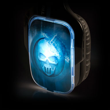 Ultra-bright white LEDs illuminate through the earcups